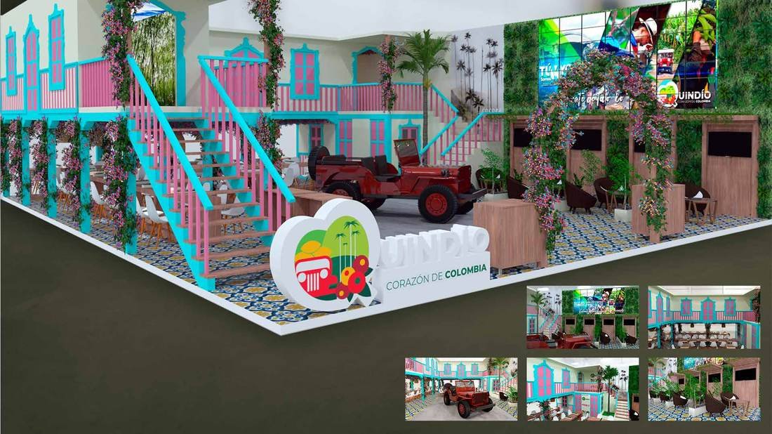Render del stand del Quindío en ANATO